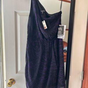 Express Purple One Shoulder Cocktail Dress